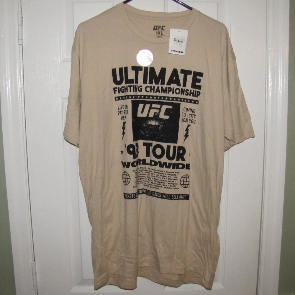 NWT--UFC '93 World Tour T-Shirt- Men's XL- Brand New- VGK- Vegas-